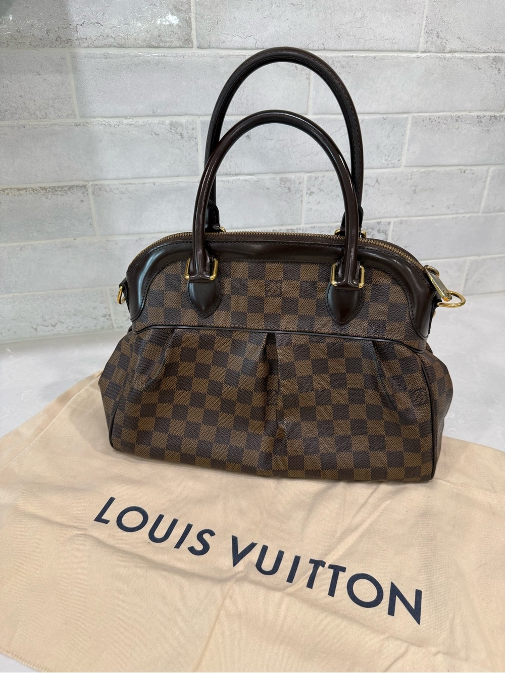 Authentic Louis Vuitton Trevi PM Damier Ebene Bag